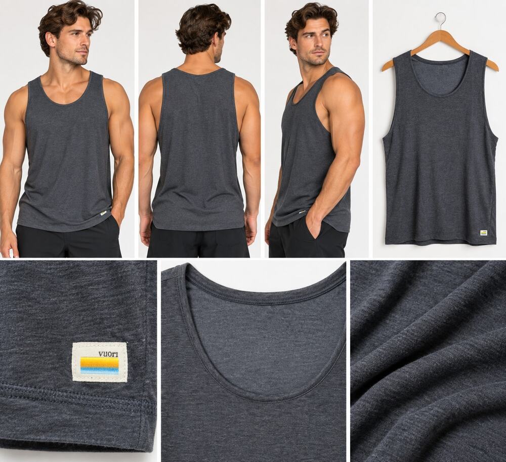 Vuori Charcoal Gray Sleeveless Tank Top Men’s Athletic